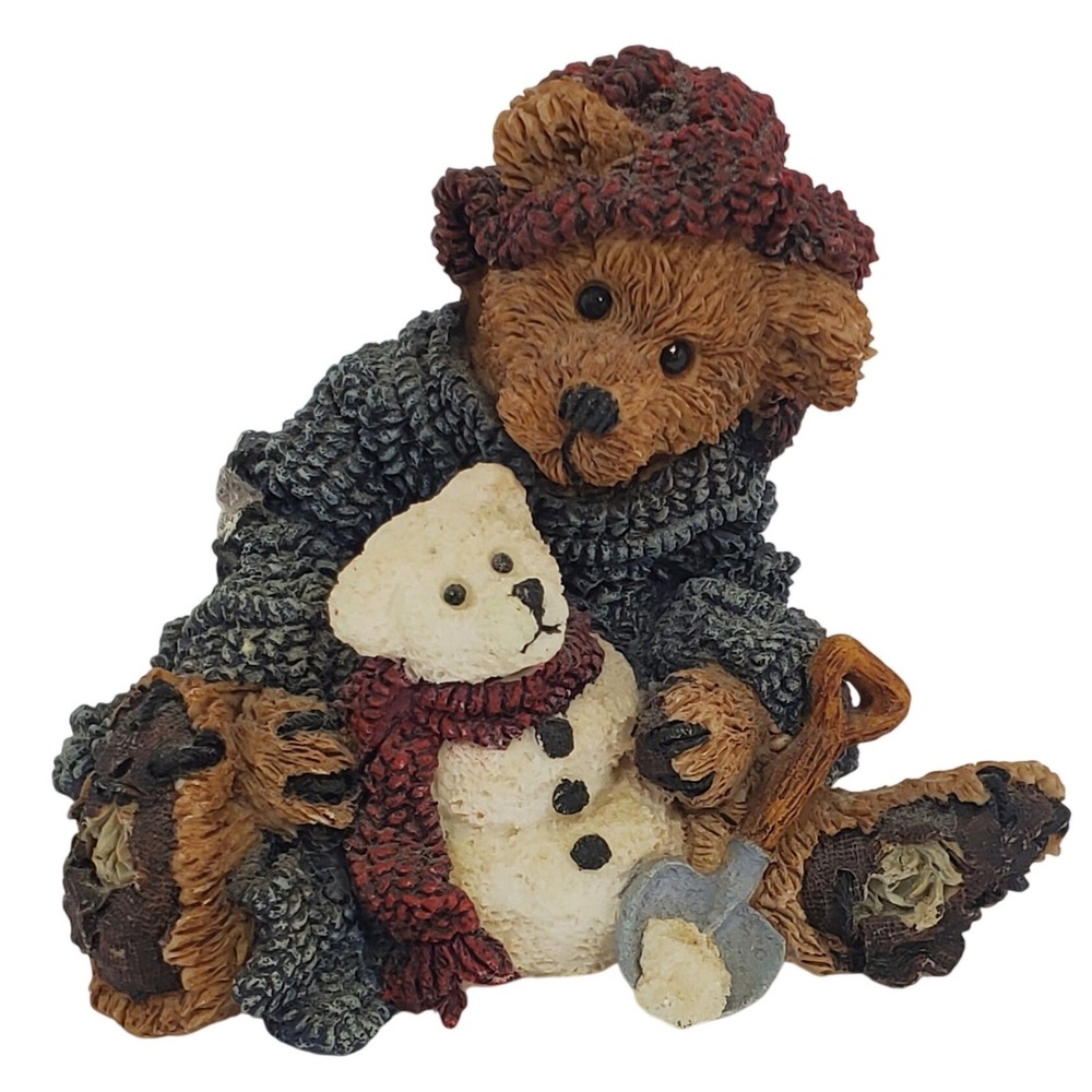 Boyds Bears & Friends Elliot & Snowbeary 1994 Figurine 2242 Winter Bear Snowman
